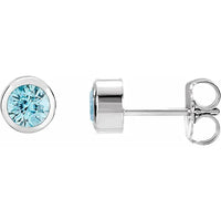 Earring Solitaire Stud 6mm Bezel