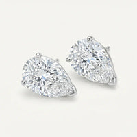 3 Prong Teardrop Stud Earring