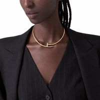 Diamond Nail Gold Choker Necklace