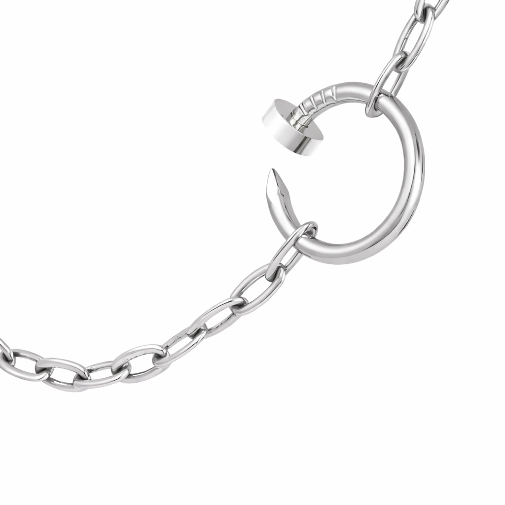 Diamond Nail Chain Necklace