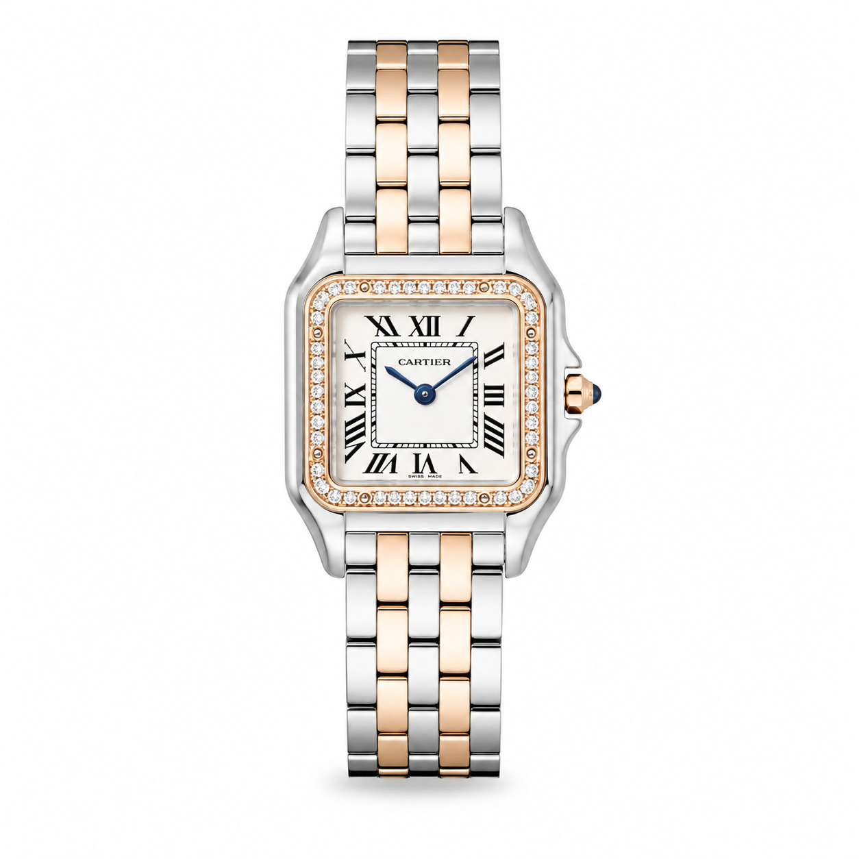 Luxury Square Diamond Bracelet Watch – Two Tone