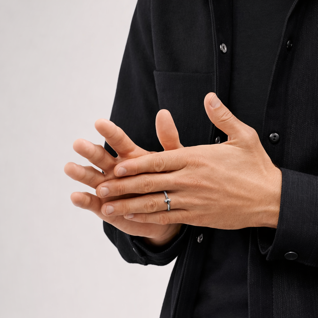 18K Thick Gold Plated Knot Ring – Minimalist Luxury Adjustable Ring