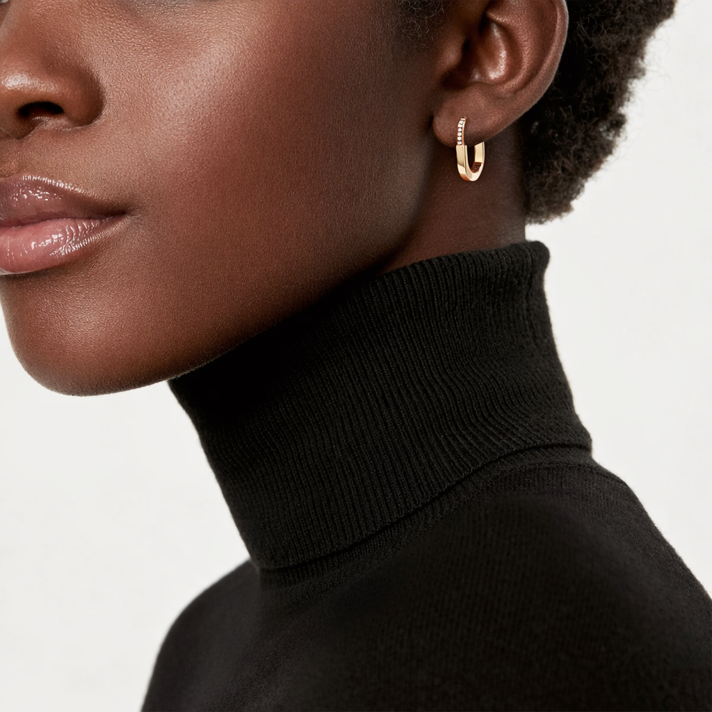 18K Thick Gold Plated Minimalist Hoop Earrings