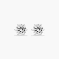 6 Prong Round Brilliant Stud Earrings