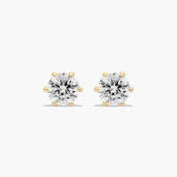 6 Prong Round Brilliant Stud Earrings
