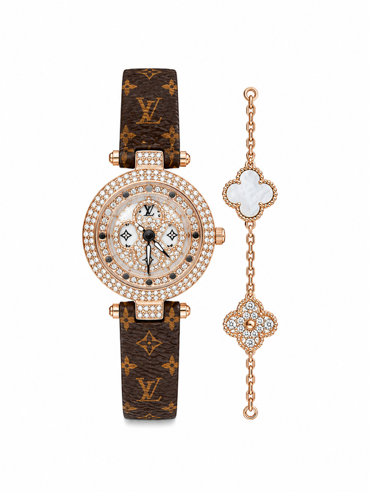Luxury Monogram Watch & Bracelet Set