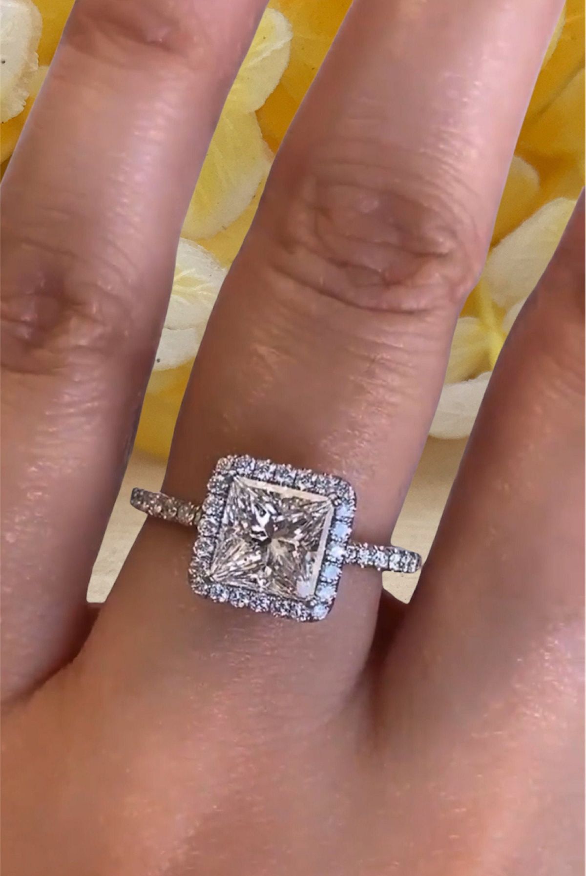 Princess Cut Halo Ring