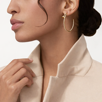 Diamond Nail Hoop Earrings