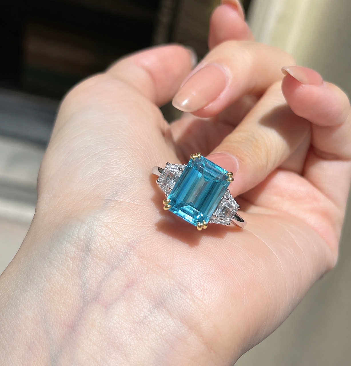 Ocean Blue Radiance Ring