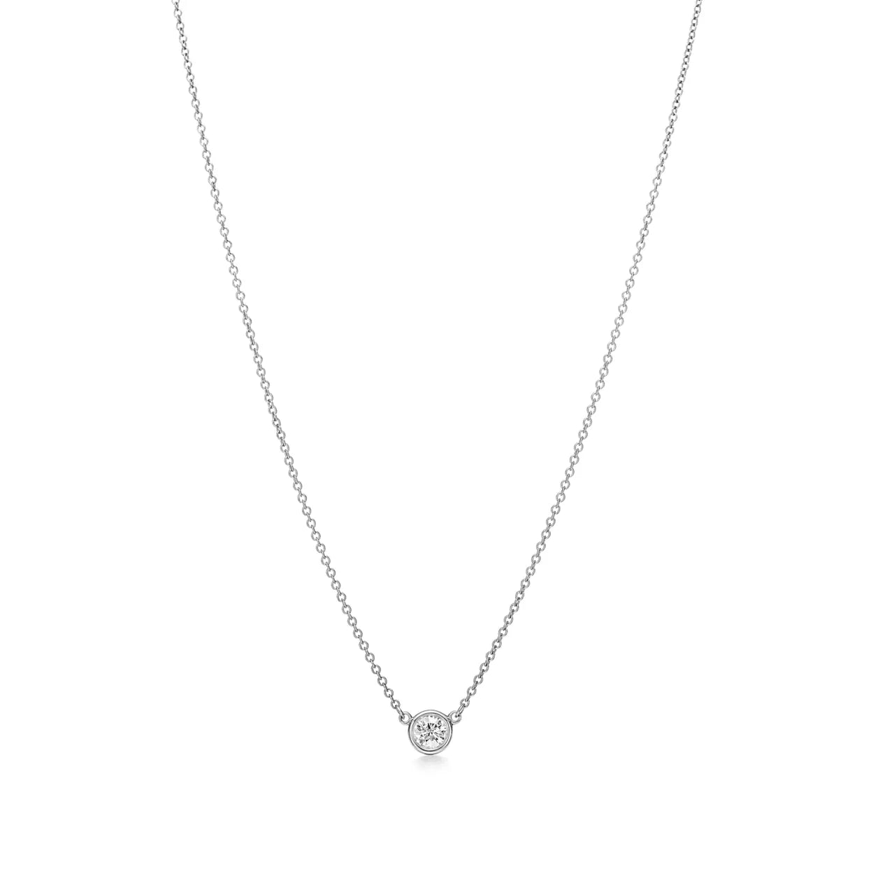 18K Thick Gold Plated Solitaire Diamond Necklace