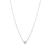18K Thick Gold Plated Solitaire Diamond Necklace