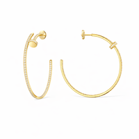 Diamond Nail Hoop Earrings