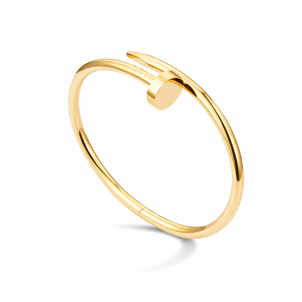 18K Gold Plated Nail Bracelet for Women | Waterproof Gold Bangle