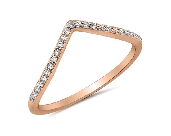half eternity v-shape ring