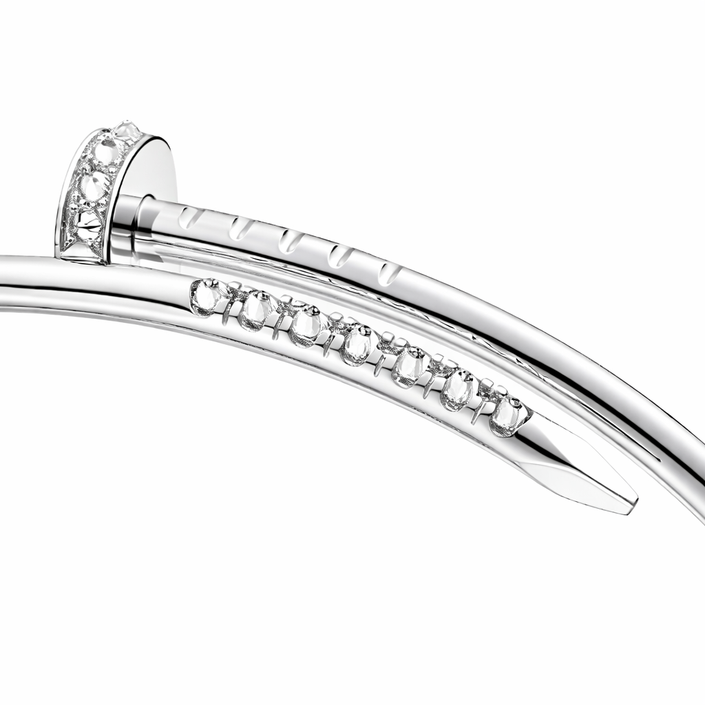 White Gold Nail Bangle Bracelet