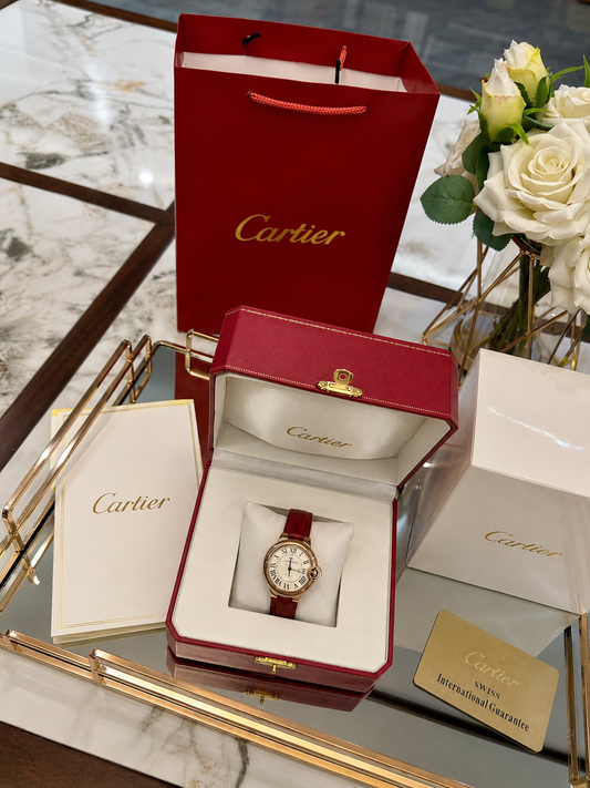 Luxury Balloon Leather Watch – Rose Gold Red Crocodile Strap