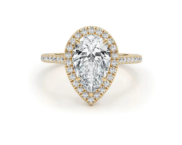 Halo Pear Ring