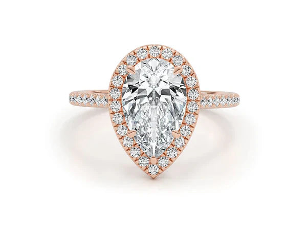Halo Pear Ring