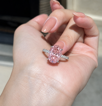 Rose Luxe Oval Ring – Pink Diamond Inspired Statement Ring