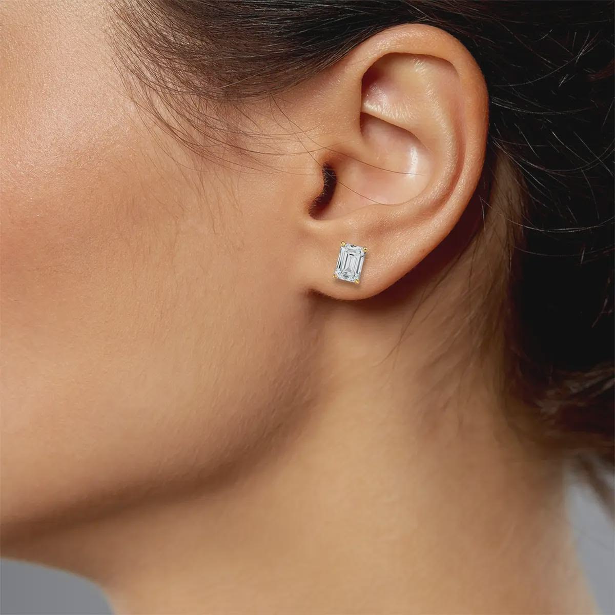 Emerald Cut Studs Earrings