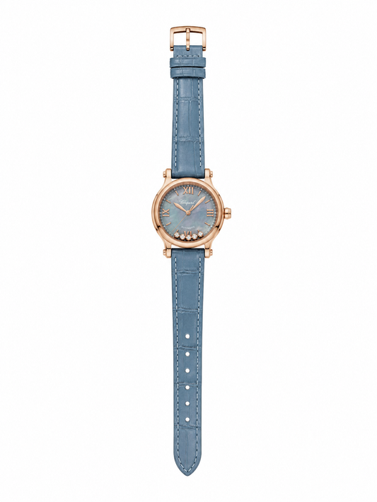Happy Diamonds Blue Leather Watch