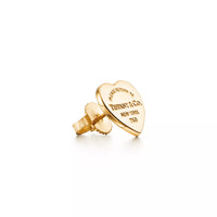 Heart Tag Gold Stud Earrings