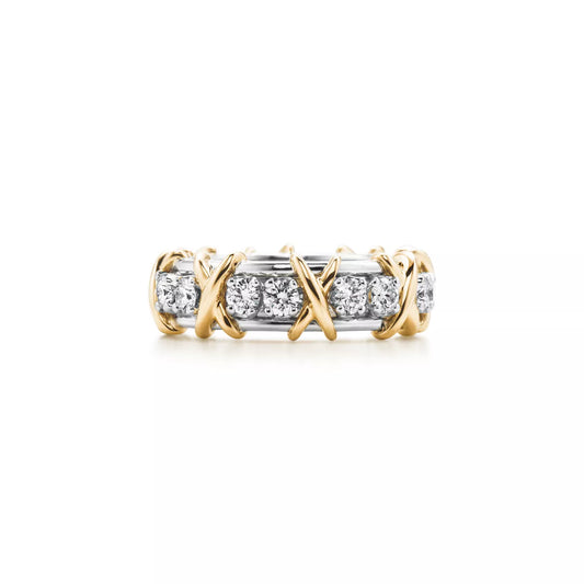 18K Thick Gold Plated Diamond Band Ring