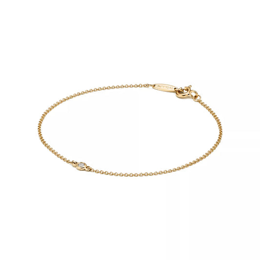 18K Thick Gold Plated Minimal Diamond Bracelet