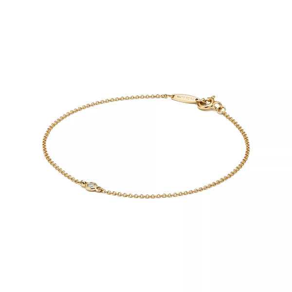 18K Thick Gold Plated Minimal Diamond Bracelet