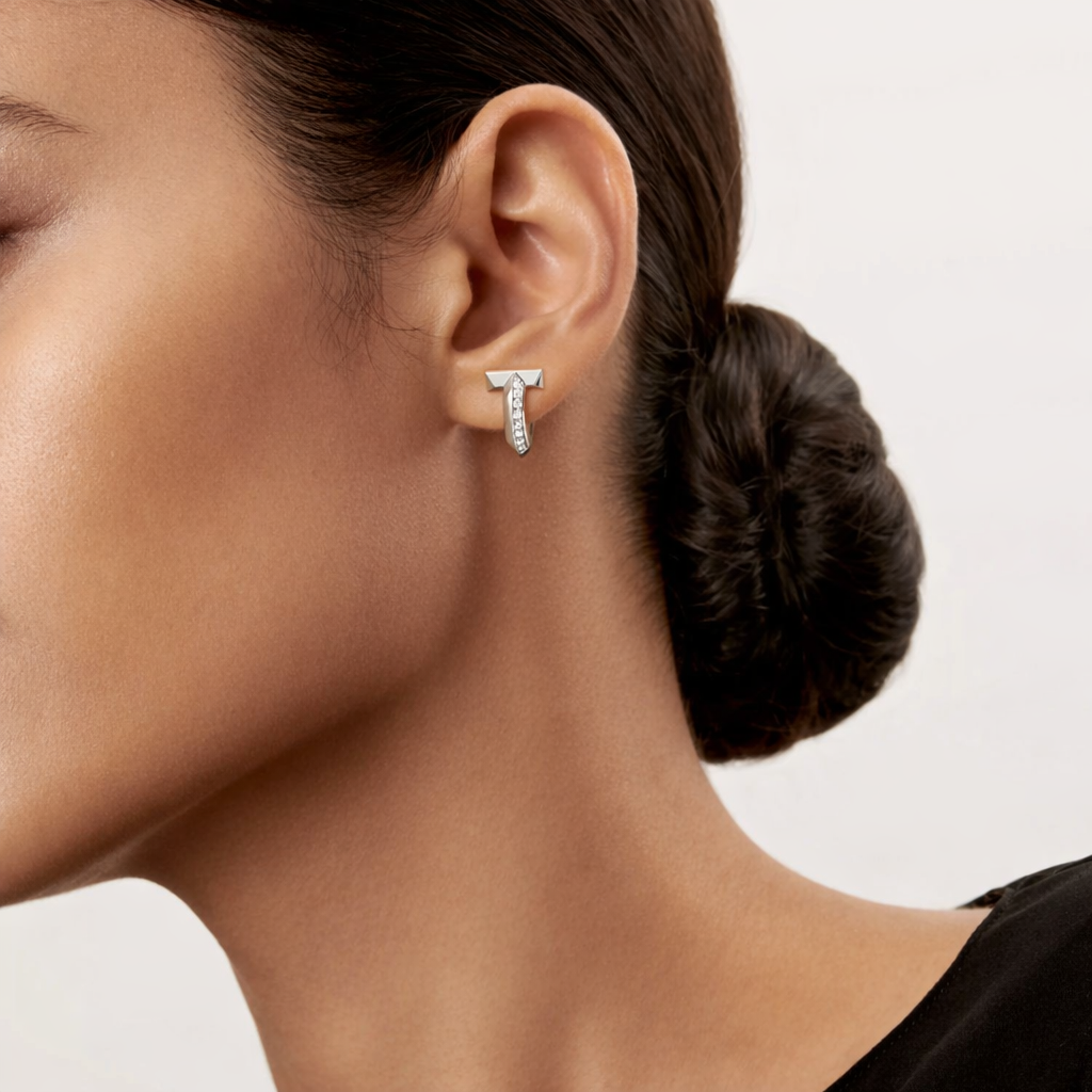18K Thick Gold Plated T Shape Hoop Earrings