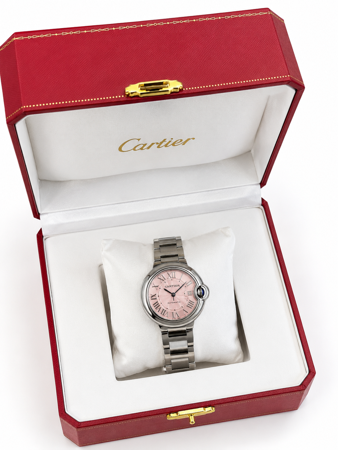 Classic Balloon Round Stainless Steel Watch – Pink Dial