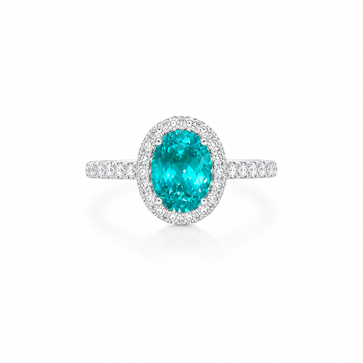 Ocean Halo Ring – Paraiba-Inspired Blue Statement Ring