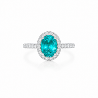 Ocean Halo Ring – Paraiba-Inspired Blue Statement Ring
