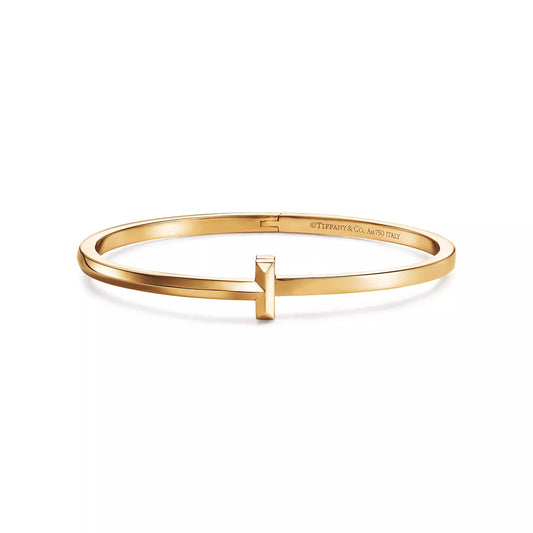 18K Thick Gold Plated Knot Bracelet – Minimalist Luxury Cuff Bracelet for Women