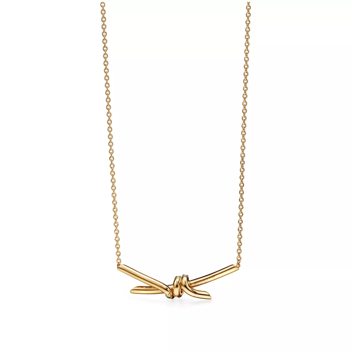 18K Gold Plated Knot Necklace – Thick Gold Layer Minimalist Chain for Women