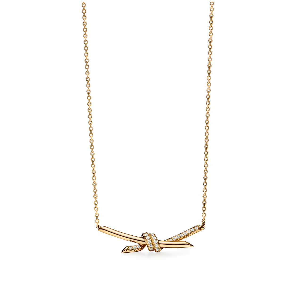 18K Gold Plated Knot Necklace – Thick Gold Layer Minimalist Chain for Women
