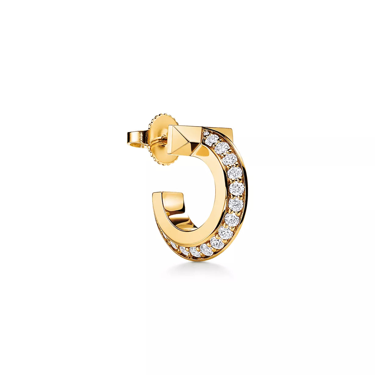 18K Thick Gold Plated T Shape Hoop Earrings