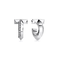 18K Thick Gold Plated T Shape Hoop Earrings