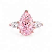 Rosé Majesty Pear Pink Three-Stone Ring
