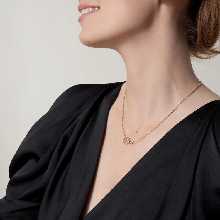 LOVE pendant, half-paved