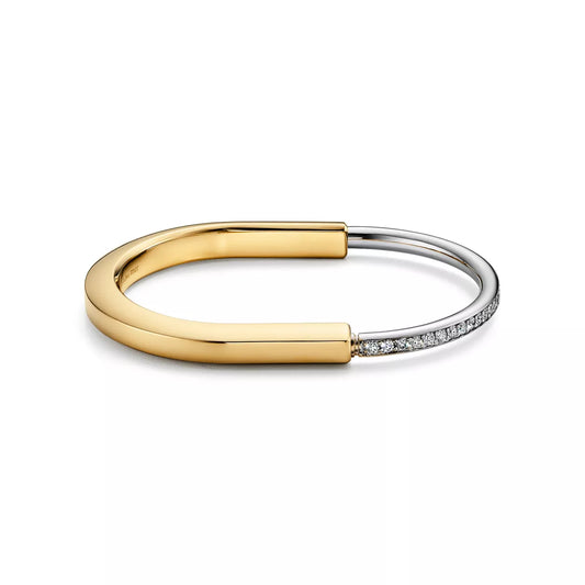 18K Thick Gold Plated Two-Tone Minimalist Bracelet