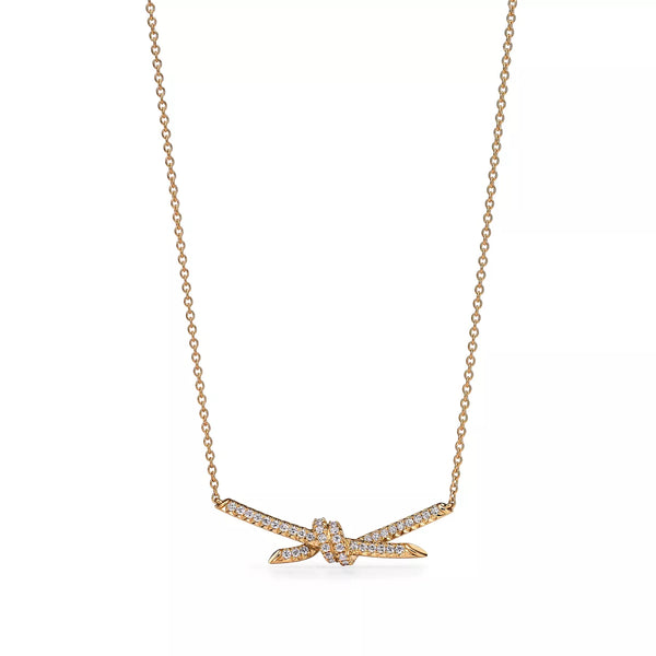 18K Thick Gold Plated Knot Set – Luxury Necklace and Ring Jewelry Set