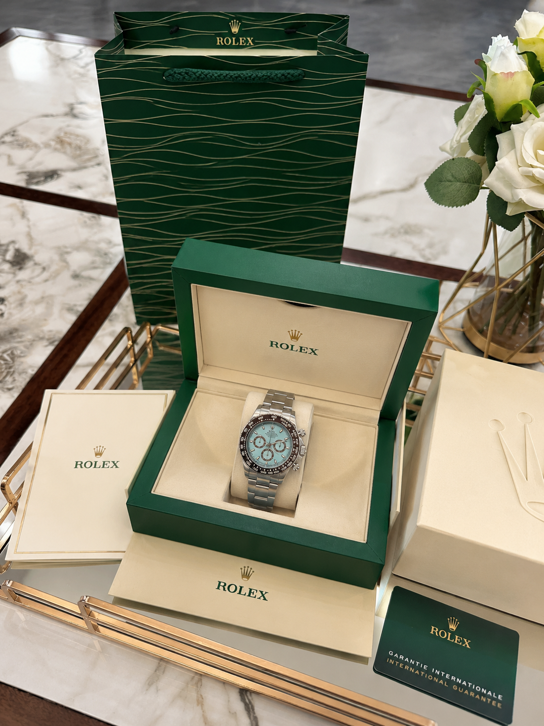 Luxury Ice Blue Chronograph Daytona Watch – Stainless Steel