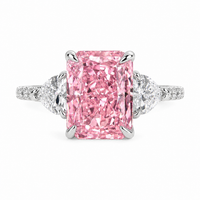 Blush Royale Radiant Pink Three-Stone Ring