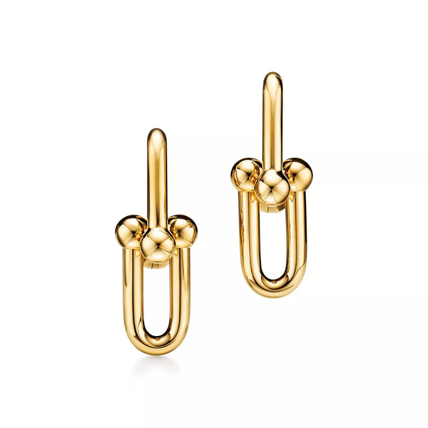 Modern Link Gold Drop Earrings