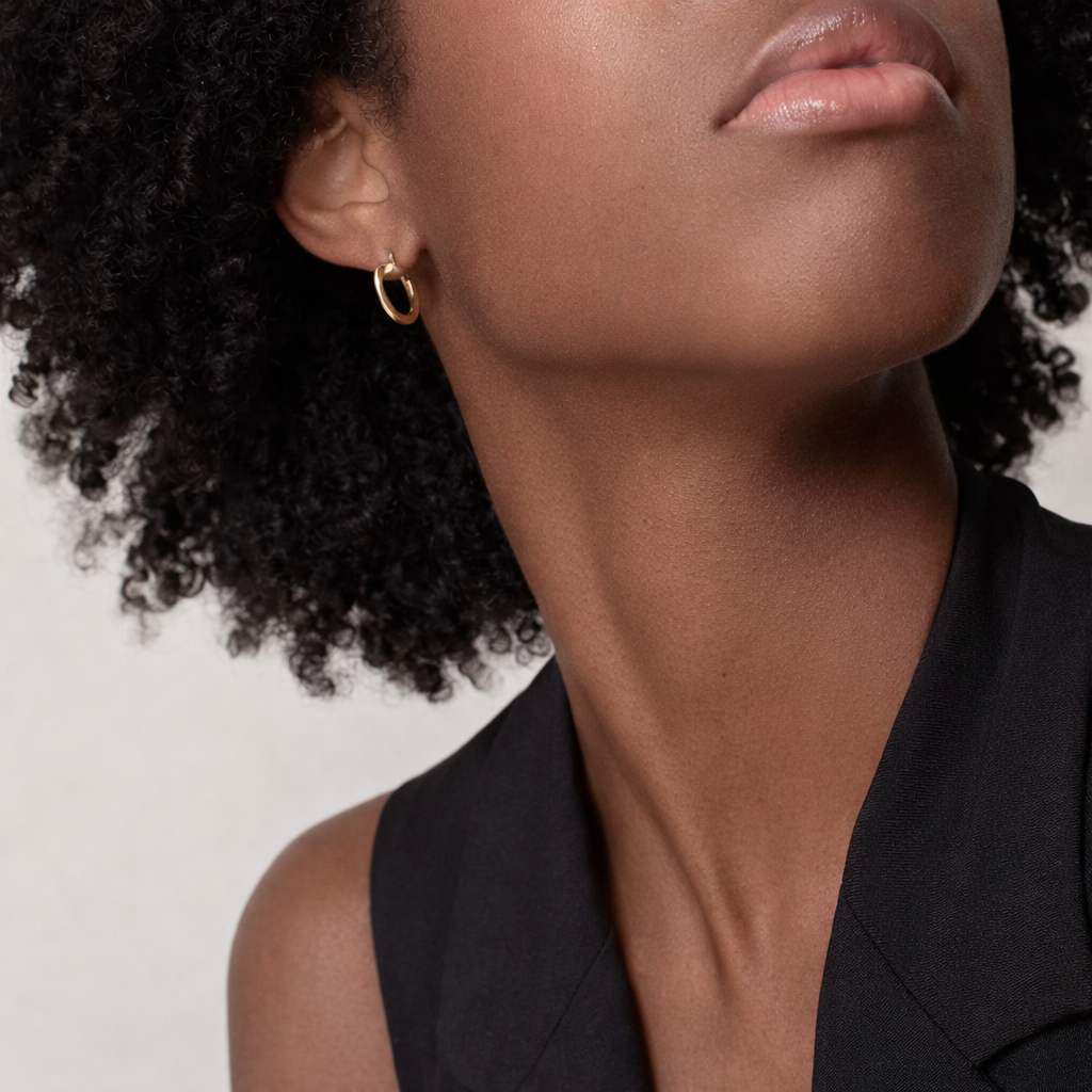 Minimal Gold Hoop Stud Earrings