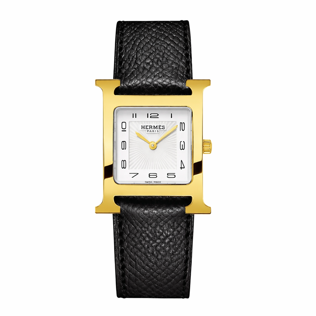 Luxury H-Shape Leather Watch – Elegant Square Dial Women’s Fashion Watch