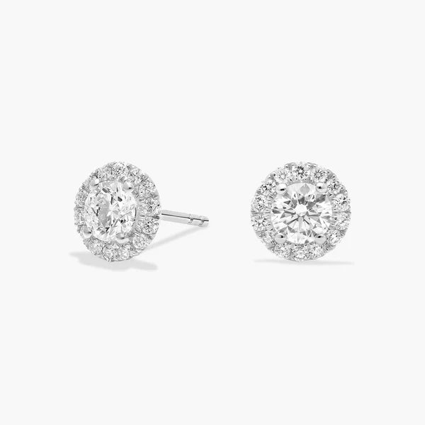 Round Halo Studs Earrings