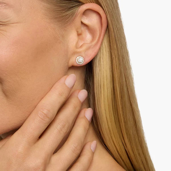 Round Halo Studs Earrings