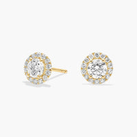 Round Halo Studs Earrings